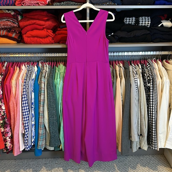 Rachel Roy magenta sleeveless v neck back zipper 2 pocket cropped jumpsuit 2 - Picture 3 of 3